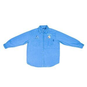 Vintage Disney Winnie the Pooh Embroidered Button-Down Corduroy Shirt - Large